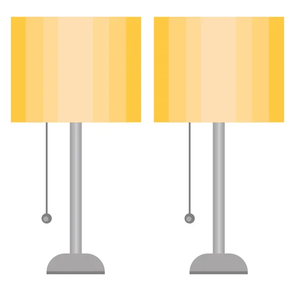 Lámparas Amarillas Ilustración Vector Sobre Fondo Blanco — Vector de stock