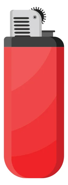 Красная Зажигалка Иллюстрация Вектор Белом Фоне — стоковый вектор