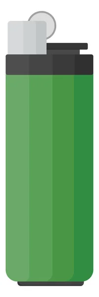 Eenvoudige Groene Aansteker Illustratie Vector Een Witte Achtergrond — Stockvector