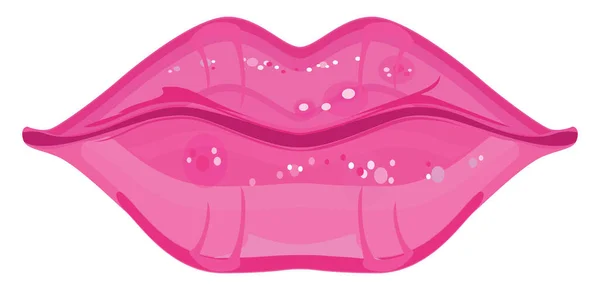 Labios Rosados Ilustración Vector Sobre Fondo Blanco — Archivo Imágenes Vectoriales