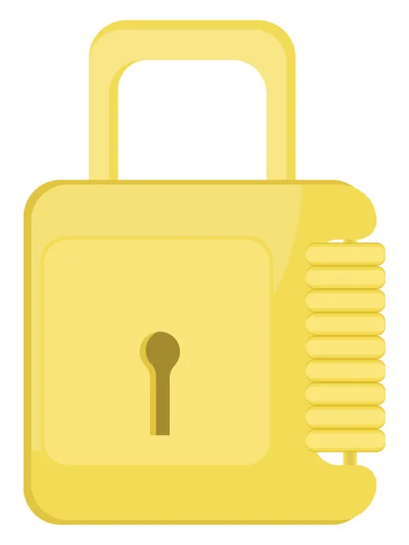 Golden Secutiry Lock Illustration Vector White Background — Stock Vector