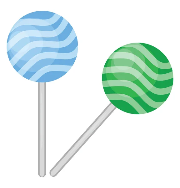 Μπλε Και Πράσινο Lolipops Εικονογράφηση Διάνυσμα Λευκό Φόντο — Διανυσματικό Αρχείο