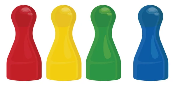 Ludo Game Pawns Illustration Vector White Background — Stock Vector