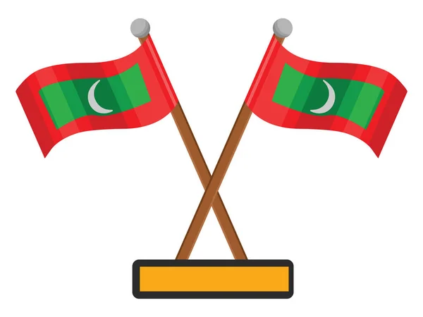 Σημαία Μαλδίβες Εικονογράφηση Διάνυσμα Λευκό Φόντο — Διανυσματικό Αρχείο