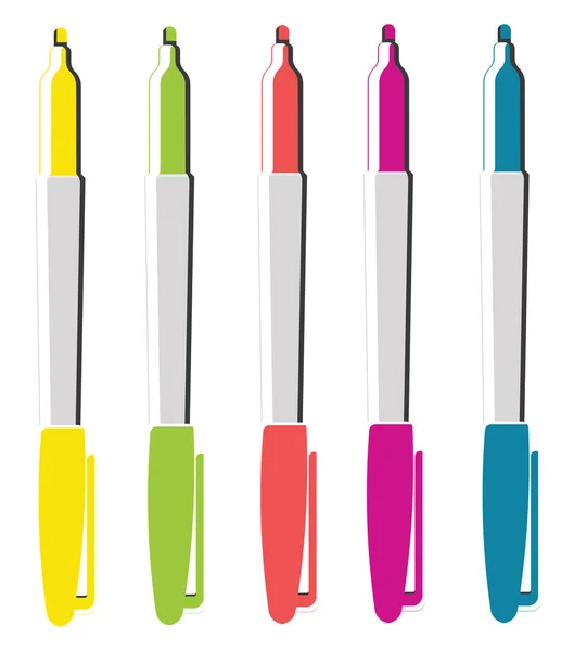 ハイライトペン イラスト 白い背景のベクトル — ストックベクタ