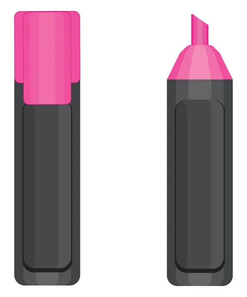ピンクのハイライトマーカー イラスト 白い背景のベクトル — ストックベクタ