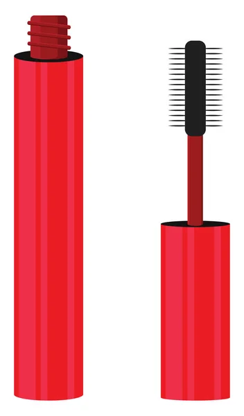 Röd Mascara Illustration Vektor Vit Bakgrund — Stock vektor