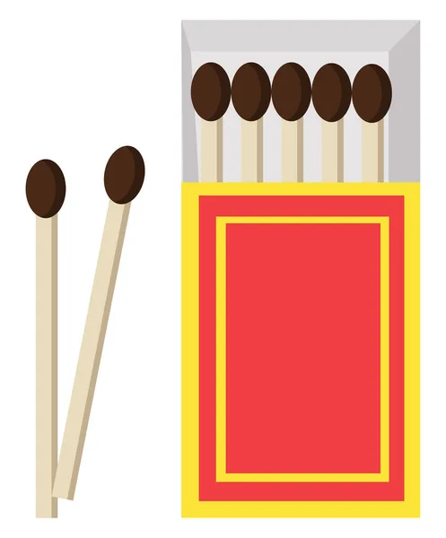 Rote Streichholzschachtel Illustration Vektor Auf Weißem Hintergrund — Stockvektor