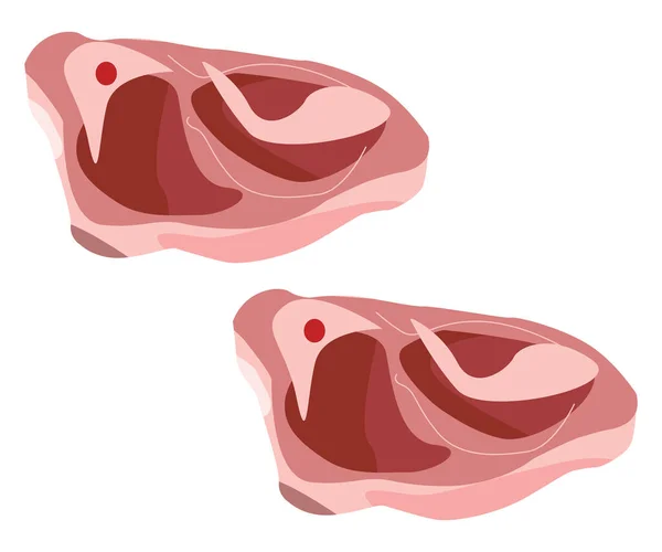 Carne Mucca Illustrazione Vettore Sfondo Bianco — Vettoriale Stock