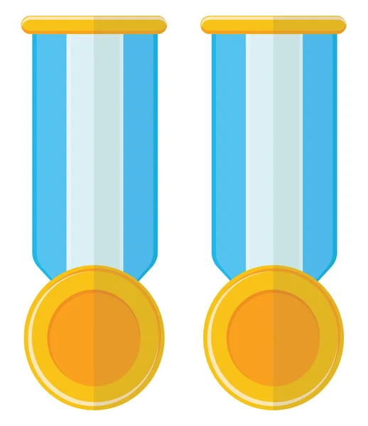 Medallas Oro Ilustración Vector Sobre Fondo Blanco — Archivo Imágenes Vectoriales