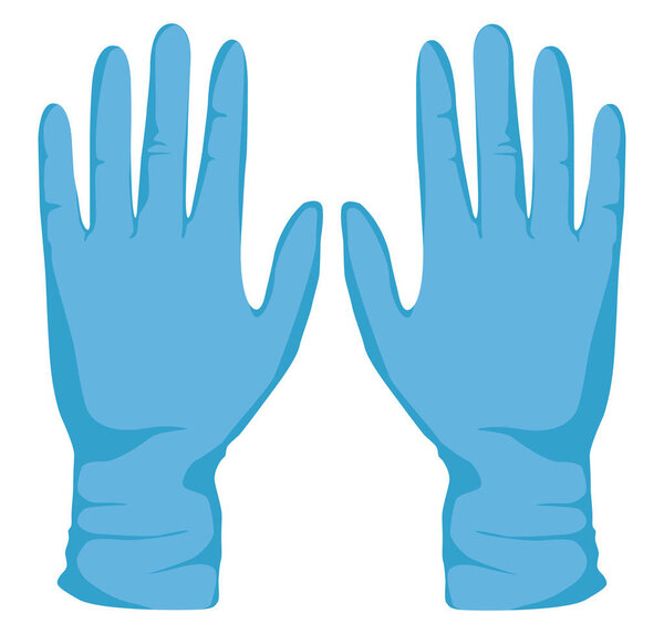 Medical gloves, illustration, vector on a white background.