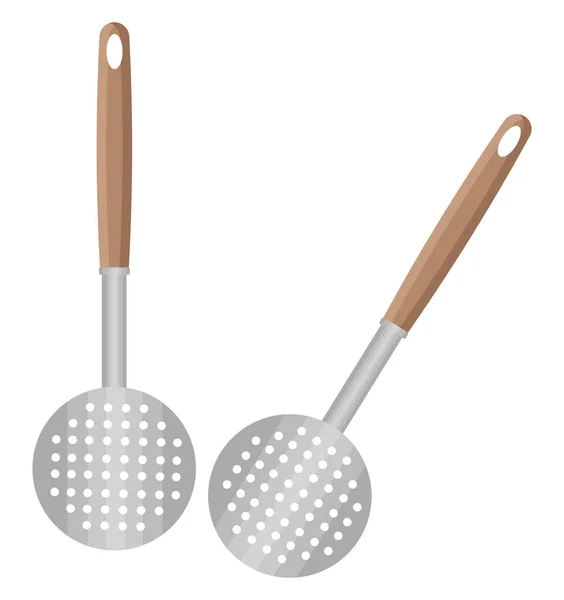 Keuken Mesh Skimmer Illustratie Vector Een Witte Achtergrond — Stockvector