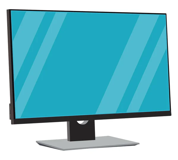 Flachbild Computermonitor Illustration Vektor Auf Weißem Hintergrund — Stockvektor