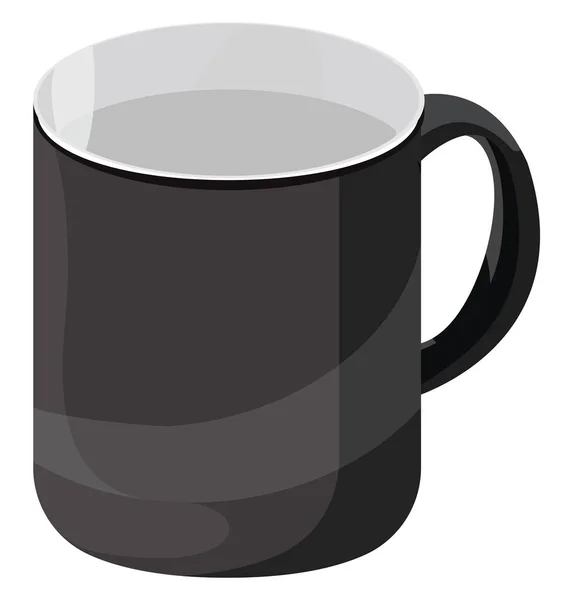 Tasse Noire Pour Café Illustration Vecteur Sur Fond Blanc — Image vectorielle