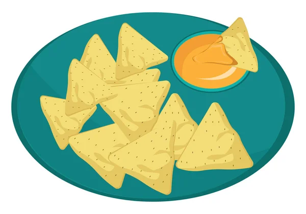 Nacho Chips Illustrazione Vettore Sfondo Bianco — Vettoriale Stock
