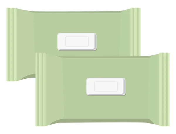 Serviettes Mouillées Paquet Illustration Vecteur Sur Fond Blanc — Image vectorielle