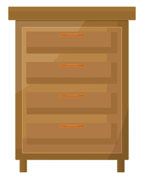 木制的高床头柜 白色背景上的矢量 — 图库矢量图片
