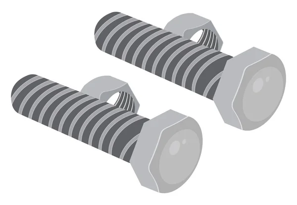 Metallschrauben Illustration Vektor Auf Weißem Hintergrund — Stockvektor