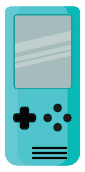 古老的蓝色游戏控制台 白色背景上的矢量 — 图库矢量图片