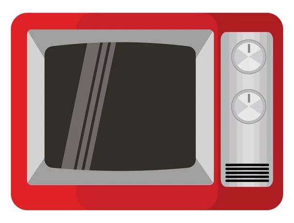 Antiguo Televisor Rojo Ilustración Vector Sobre Fondo Blanco — Vector de stock