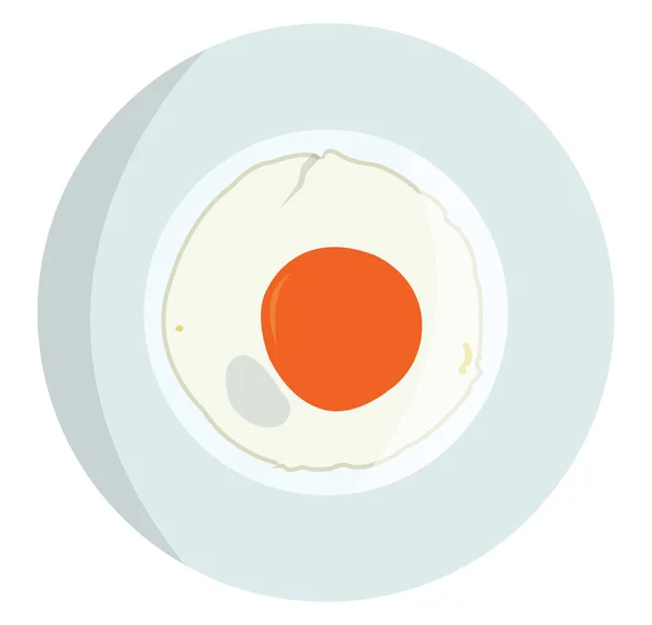 Huevo Frito Plato Ilustración Vector Sobre Fondo Blanco — Archivo Imágenes Vectoriales