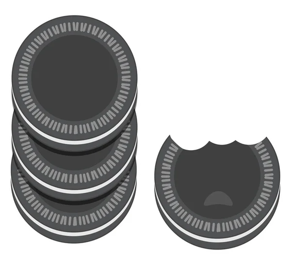 Oreo Cookie Illusztráció Vektor Fehér Alapon — Stock Vector