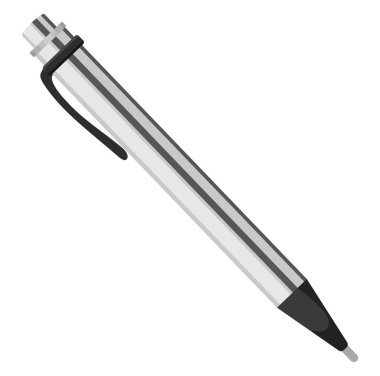 Gri kalem, illüstrasyon, beyaz arkaplandaki vektör.