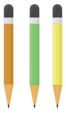 Ofis kalemleri, illüstrasyon, beyaz arkaplan üzerindeki vektör.