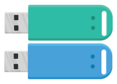 Taşınabilir usb bellek, illüstrasyon, beyaz arkaplan üzerindeki vektör.