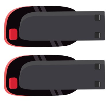 Siyah kalem sürücüleri, illüstrasyon, beyaz arkaplan üzerindeki vektör.