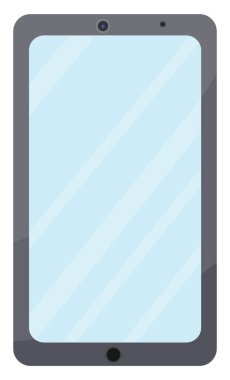 Dokunmatik ekran telefonu, illüstrasyon, beyaz arkaplan üzerindeki vektör.