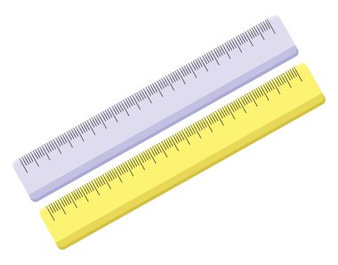 Plastik cetvel, illüstrasyon, beyaz arkaplan üzerindeki vektör.