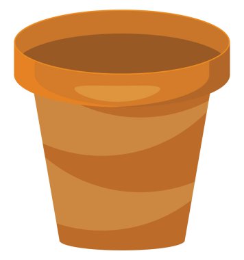 Beyaz zemin üzerinde turuncu kil kap, illüstrasyon, vektör.