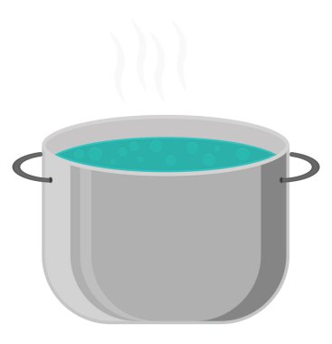 Gri tencere, illüstrasyon, beyaz arka planda vektör..