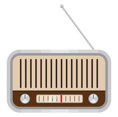 Klasik radyo aygıtı, illüstrasyon, beyaz arkaplan üzerindeki vektör.
