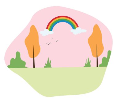 Parlak gökkuşağı, illüstrasyon, beyaz arkaplanda vektör.