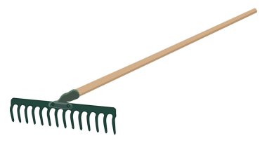 Yeşil tırmıklar, illüstrasyon, beyaz arkaplandaki vektör.