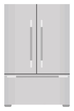 Beyaz arkaplanda gri bir taşıyıcı, illüstrasyon, vektör.