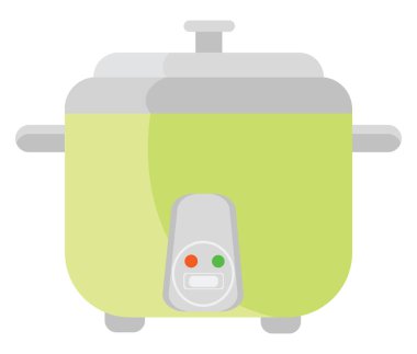 Yeşil pirinç pişirici, illüstrasyon, beyaz arkaplanda vektör.