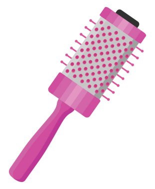 Pembe yuvarlak tarak, illüstrasyon, beyaz arkaplan üzerindeki vektör.