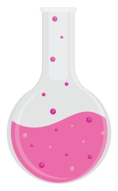 Pembe şişe iksiri, illüstrasyon, beyaz arkaplanda vektör..