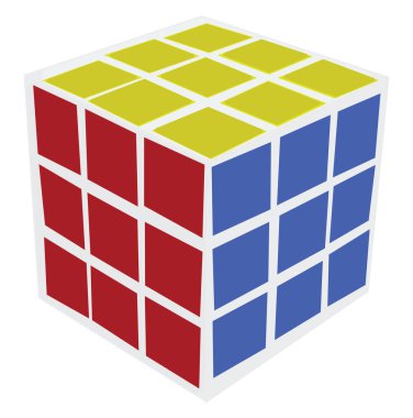 Rubiks küp, illüstrasyon, beyaz arkaplan üzerindeki vektör.