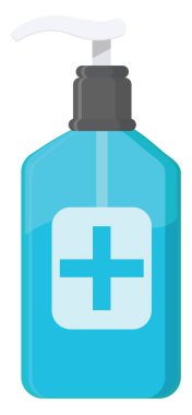 Antiseptik jel, illüstrasyon, beyaz arkaplandaki vektör..