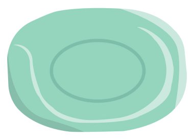 Seramik yeşil plaka, illüstrasyon, beyaz arkaplan üzerindeki vektör.