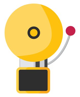 Sarı okul zili, illüstrasyon, beyaz arkaplan üzerindeki vektör.