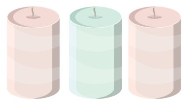 Kokulu mumlar, illüstrasyon, beyaz arkaplandaki vektör.