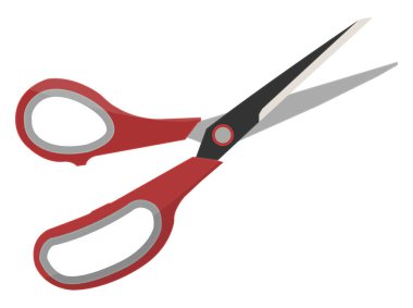 Kırmızı okul makası, illüstrasyon, beyaz arkaplan üzerindeki vektör.