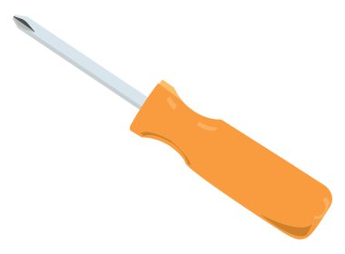 Sarı tornavida, illüstrasyon, beyaz arkaplan üzerindeki vektör.