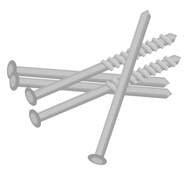Endüstriyel metal çivi, illüstrasyon, beyaz arka planda vektör.