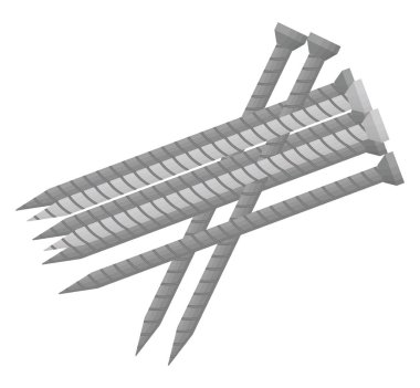 Çivileri, illüstrasyonu, beyaz arkaplandaki vektörü boş ver.